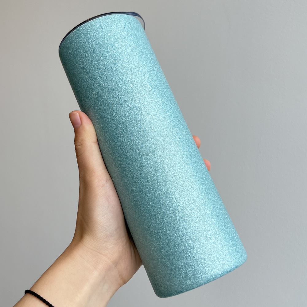 20oz textured rough glitter stainless steel shimmer sublimation blank straight tumbler with straw