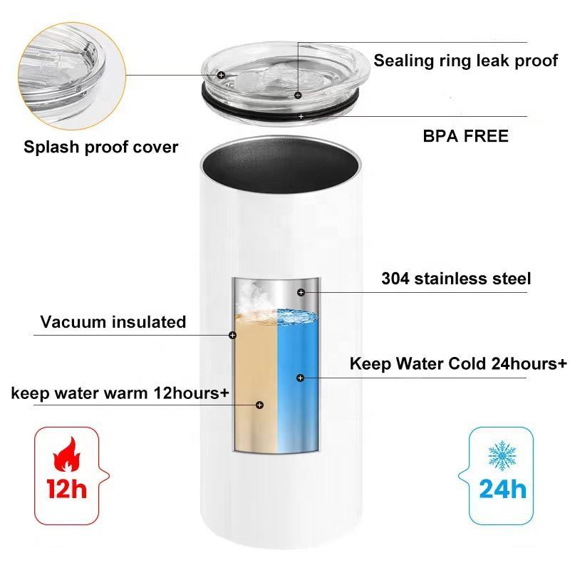 20 OZ Sublimation Bluetooth Wireless Speaker Smart Water Bottle Stainless Steel Music Sports Bottle Bluetooth Tumbler