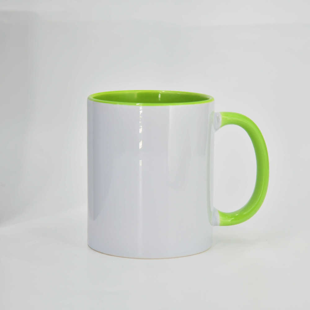 11oz Sublimation heart shaped handle colorful Bone China ceramic cup customization logo printing mugs