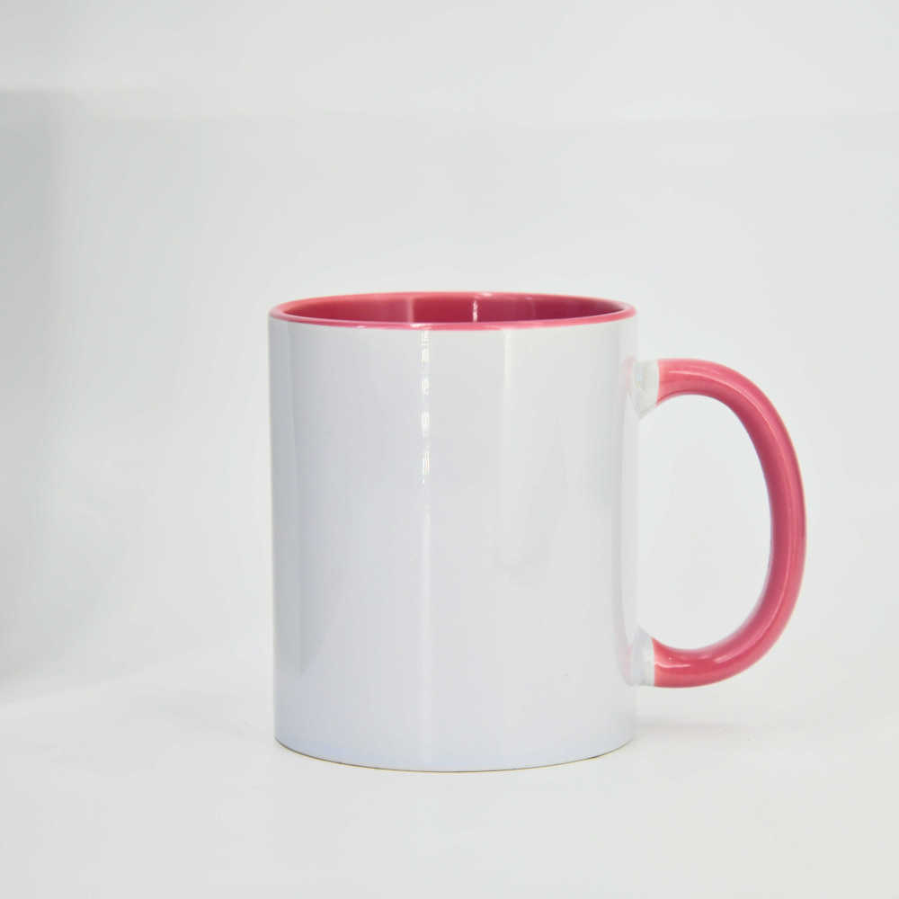 11oz Sublimation heart shaped handle colorful Bone China ceramic cup customization logo printing mugs