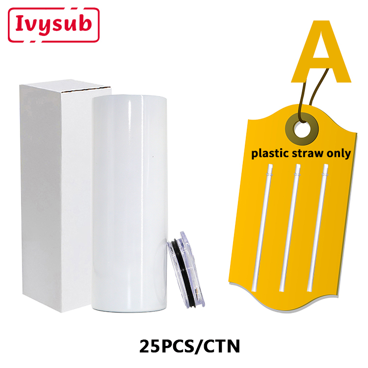 USA Warehouse 30OZ Sublimation Blanks Stainless Steel Skinny Water Bottles Sublimation Straight Tumblers with Straw