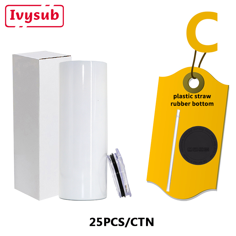 USA Warehouse 30OZ Sublimation Blanks Stainless Steel Skinny Water Bottles Sublimation Straight Tumblers with Straw