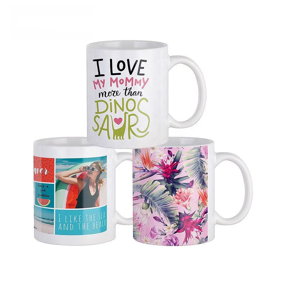 Customized 11oz Ceramic Mugs White Sublimation Ceramic Milk Mug Customization Logo Printing