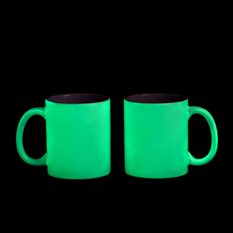 Customized 11oz Glow in Dark Ceramic Mugs Colorful Sublimation Ceramic Milk Mug Customization Logo Printing