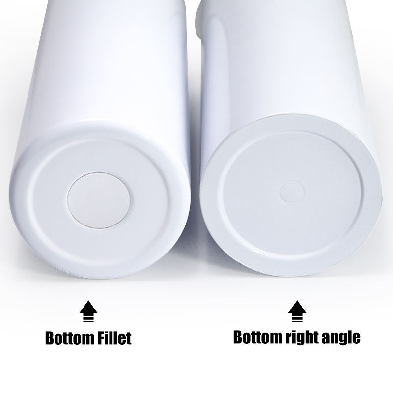 20oz stainless steel right angle white blank sublimation straight tumbler with flat bottom