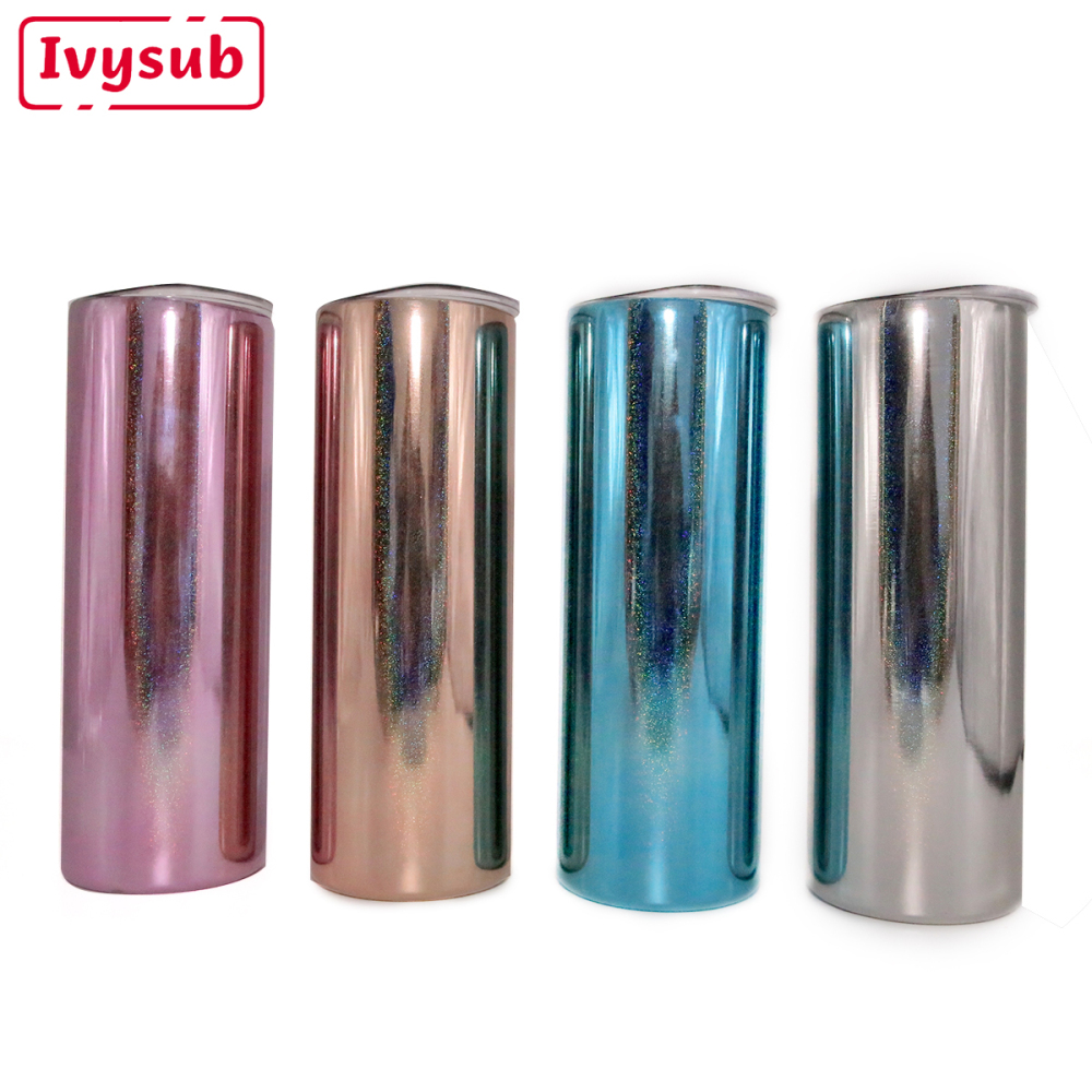 Wholesale 20oz Mirror Sublimation 304 Stainless Steel Tumblers Straight Double Walled Vacuum Insulated Tumbler Flask