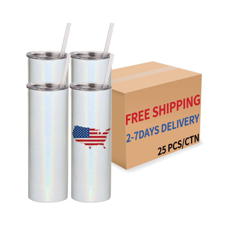 White Sublimation Stainless Steel UV color Changing 20 Oz Double Wall Insulated Tumblers Straight