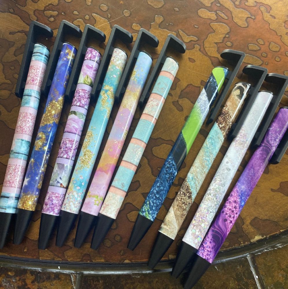 Black Ink DIY Promotional customized gifts Pens White Sublimation Blanks DIY Heat Transfer Clip Ballpoint pen
