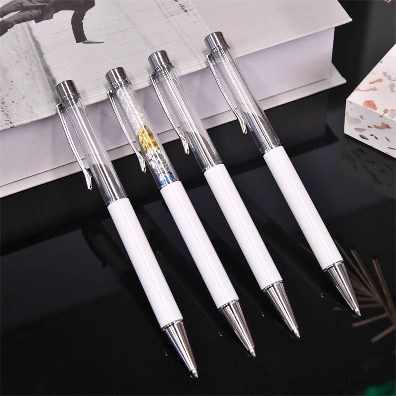 Black Ink DIY Promotional customized gifts Pens White Sublimation Blanks DIY Heat Transfer Clip Ballpoint pen