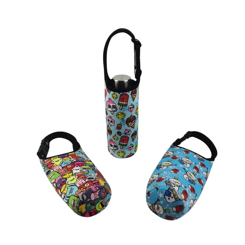 Popular Straight Water Bottle Sleeve Neoprene 20 oz Skinny Tumbler Holder with Handle