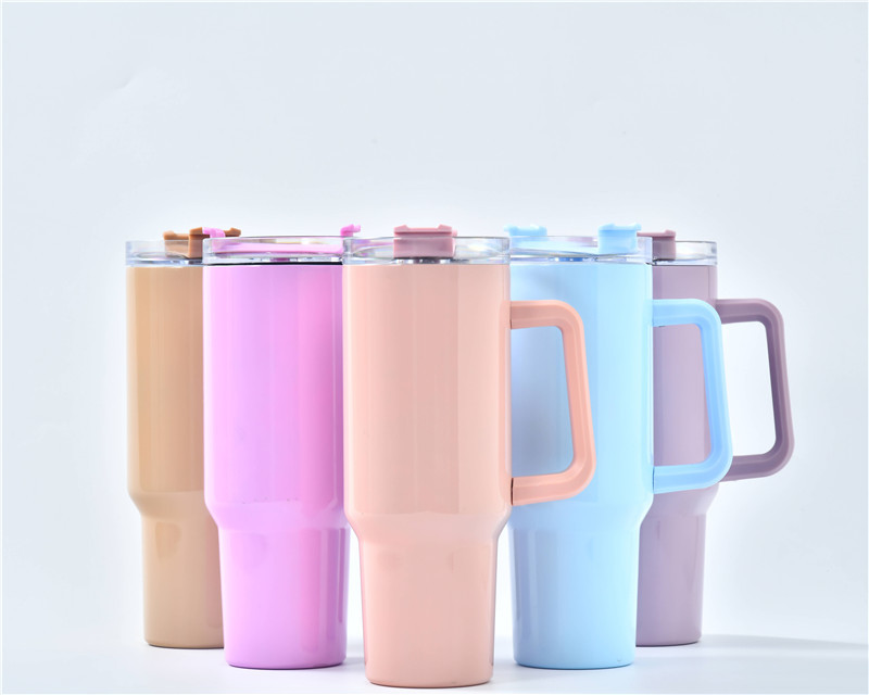 sublimation 40OZ travel mugs,5 mixed colors