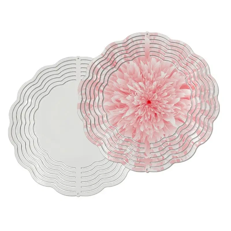 New Design 8'' and 10" double sided printing DIY white metal plain sublimation blank Aluminum wind spinner color