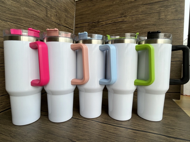 Sublimation 40OZ white with colored handles