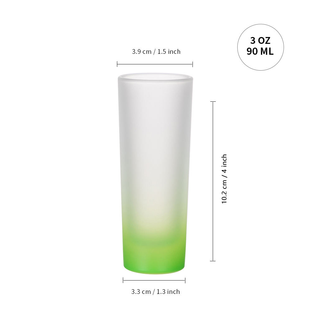 2023 2.5oz Wholesale Custom Frosted Sublimation Blanks Gradient Color Shot Glasses for Sublimation