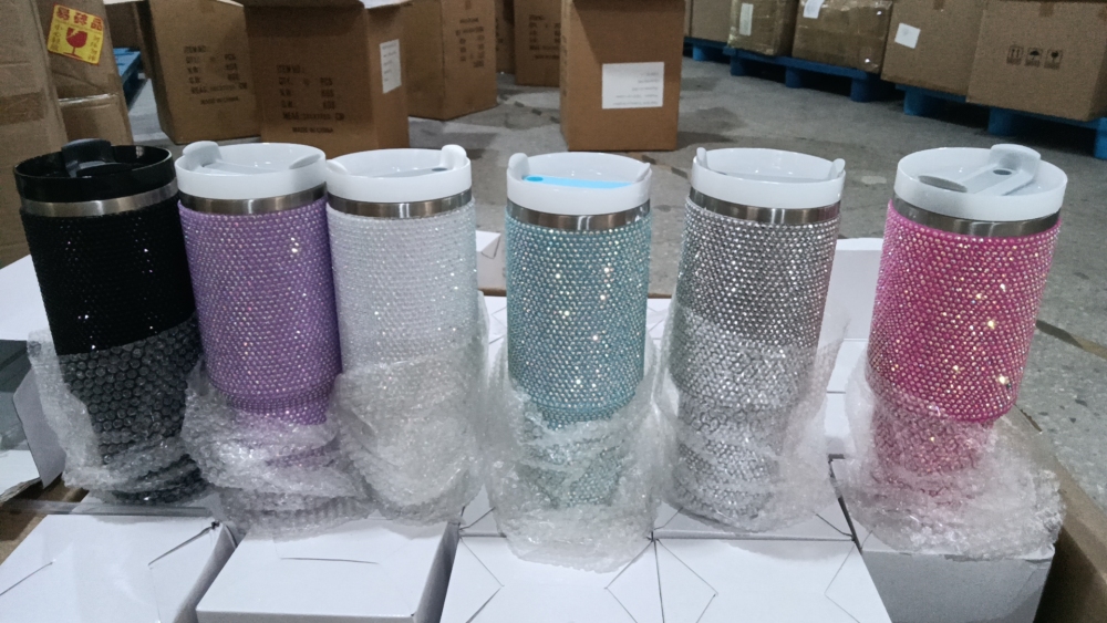 NonSublimation 40OZ rhinostones travel mugs