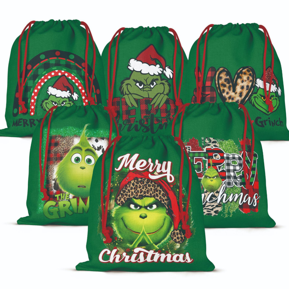 Grinch santa bags