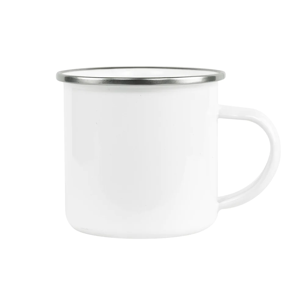 Customized 11oz camp mugs Enamel mug white