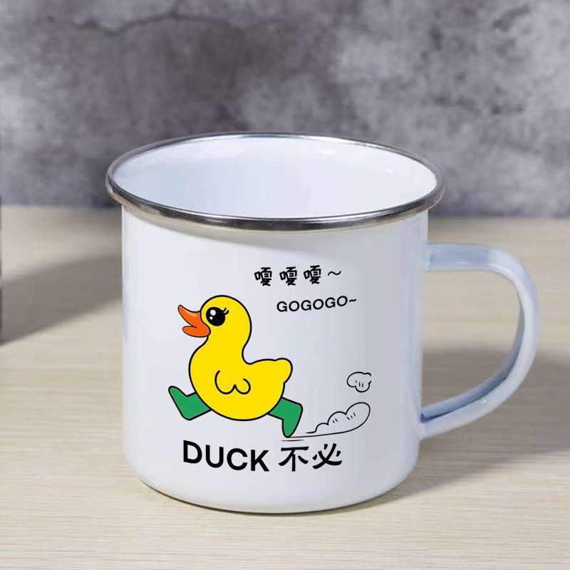 Customized 11oz camp mugs Enamel mug white