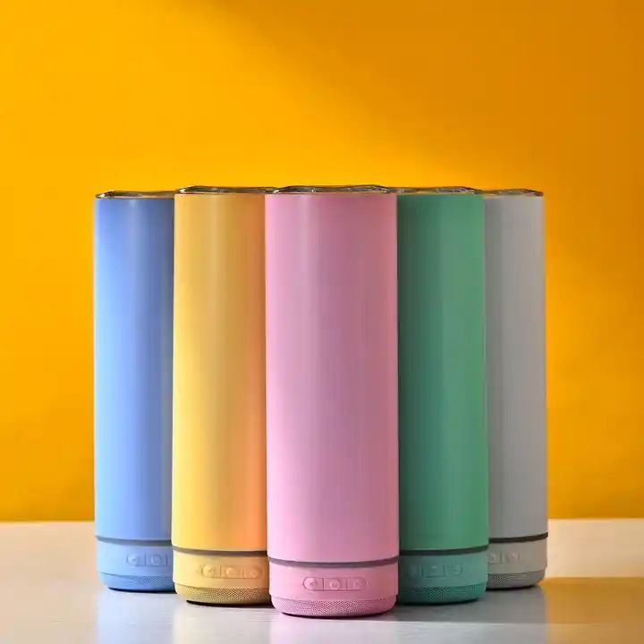Us Warehouse Sublimation Blanks Straight Tumbler Smart Speaker 20oz Stainless Steel Sublimation Wireless Speaker Music Tumbler