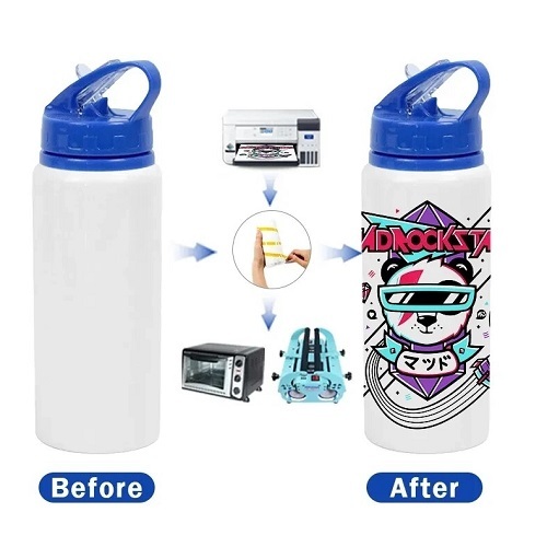 20oz Sublimation Blanks White Aluminium Water Bottle with Straw Lid