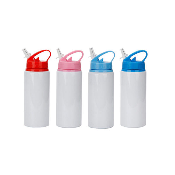 20oz Sublimation Blanks White Aluminium Water Bottle with Straw Lid