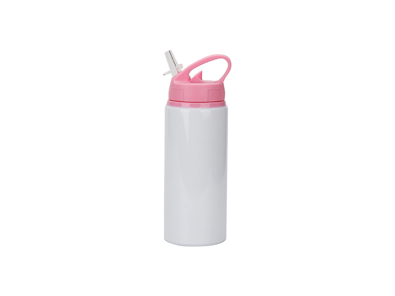 20oz Sublimation Blanks White Aluminium Water Bottle with Straw Lid