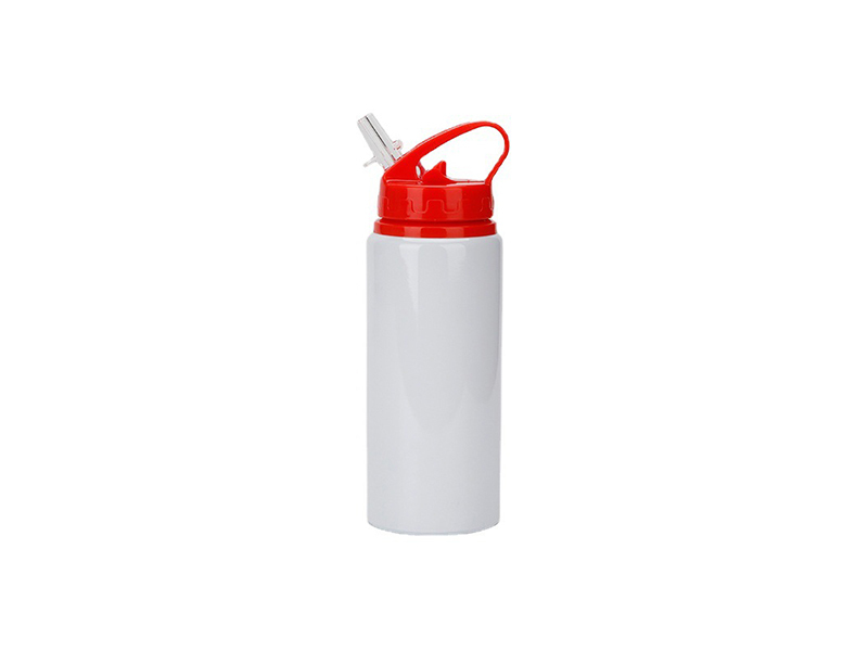 20oz Sublimation Blanks White Aluminium Water Bottle with Straw Lid
