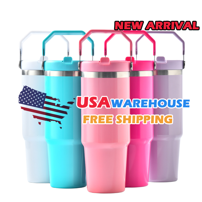 30oz colores tavel  handle lid mugs