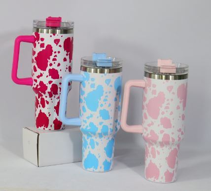 Mixed color New cow print 40OZ tumblers from China by sea