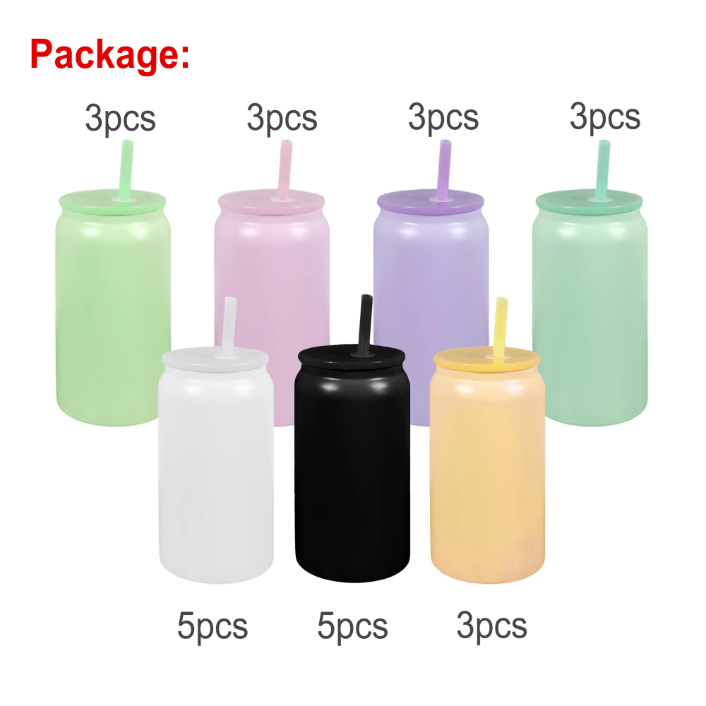 16oz Sublimation Stainless Steel double walled Soda Beer Can with Colored PP Lids China warehouse