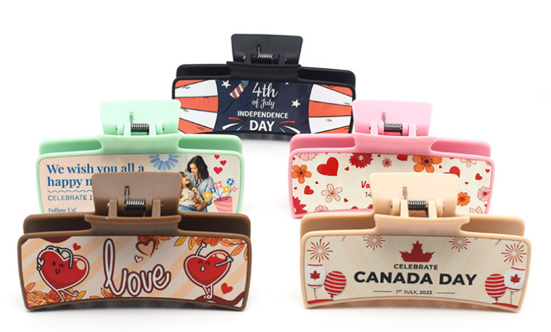 Sublimation hair clip claw mixed color ship from China by air
