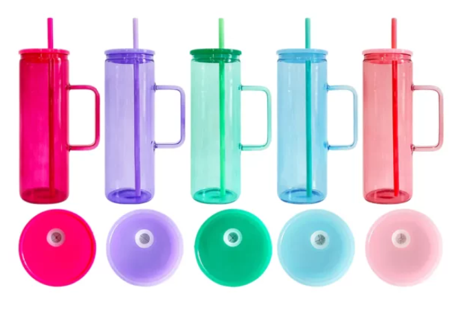 20OZ  Candy glass cups with handles