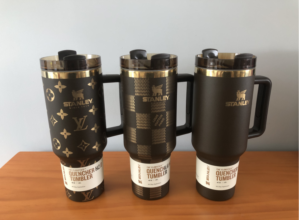 40OZ Brown  tumblers with logo and mixed color
