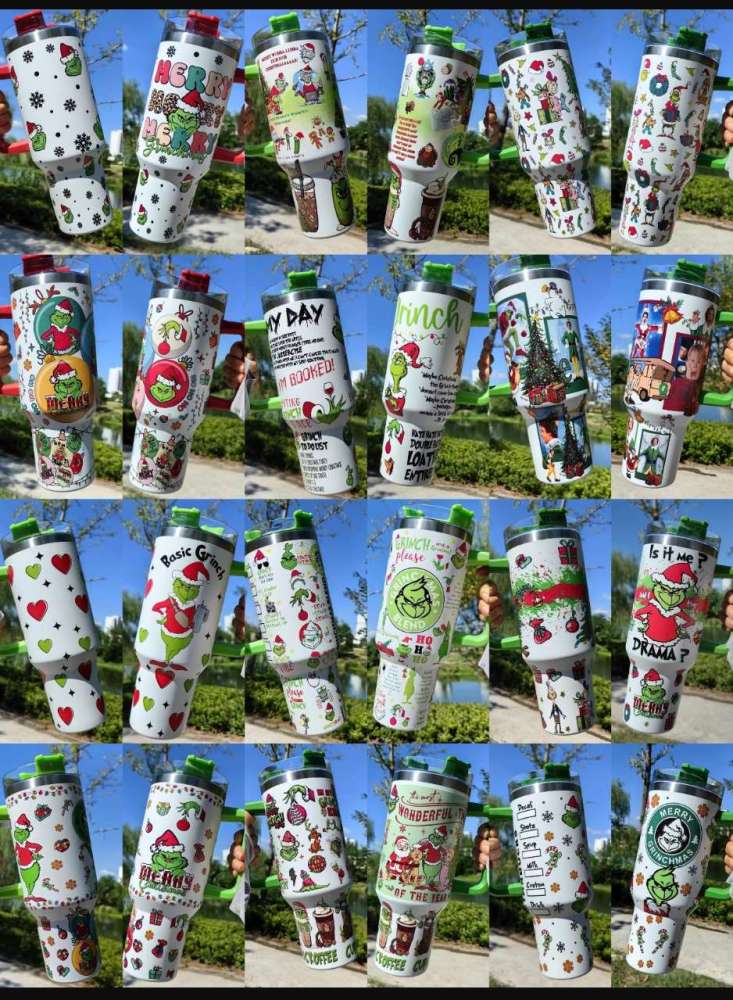 40OZ Grinch nonsublimation travel mugs 2024 new collection