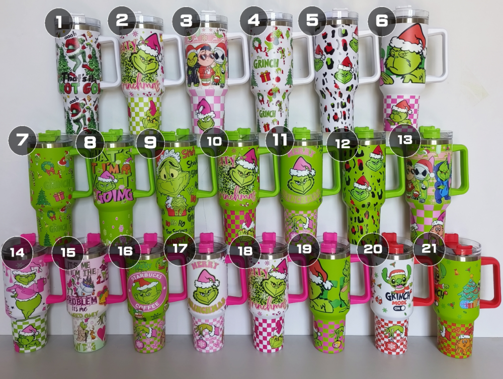 40OZ Grinch nonsublimation travel mugs