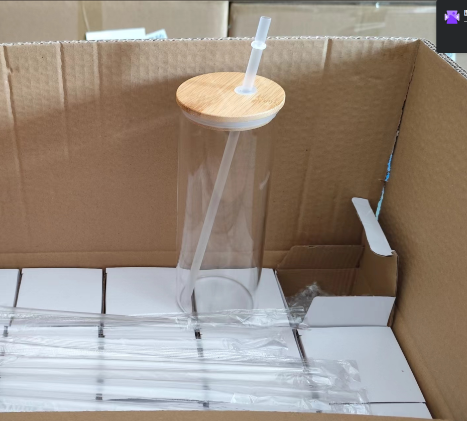 USA Warehouse 25oz  Clear Glass Sublimation tumbler