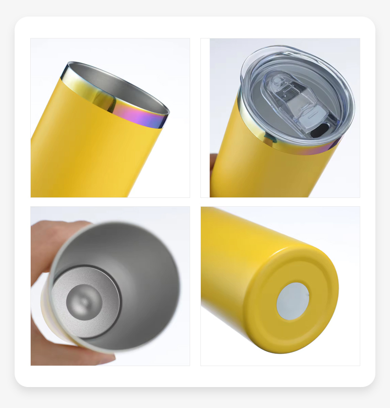 20oz Rainbow Plated Powder Coated Skinny Tumblers