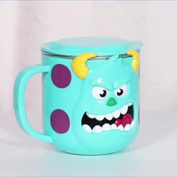 Disney children's water cup household anti-fall 3D stainless steel cup kindergarten water cup baby milk bottle cup