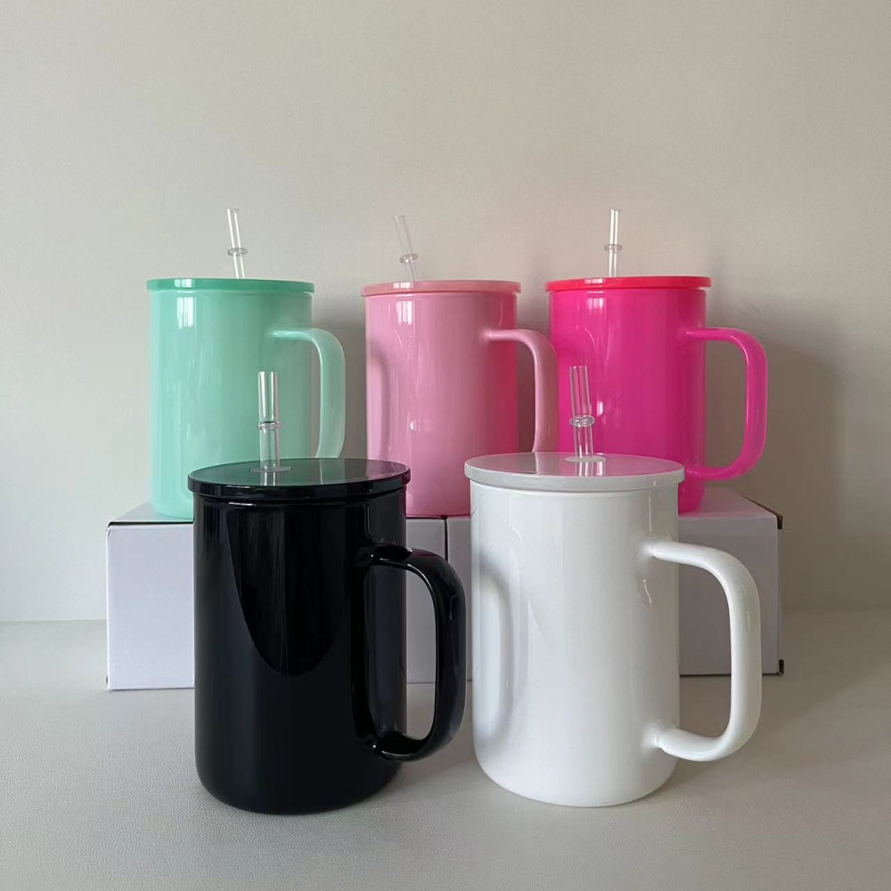 17oz colorful glass mug