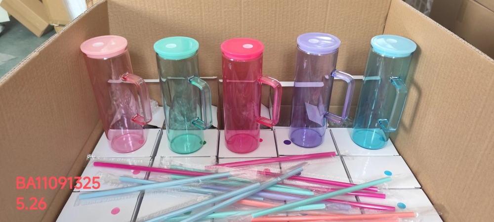 RTS US 20OZ  Candy glass cups with handles