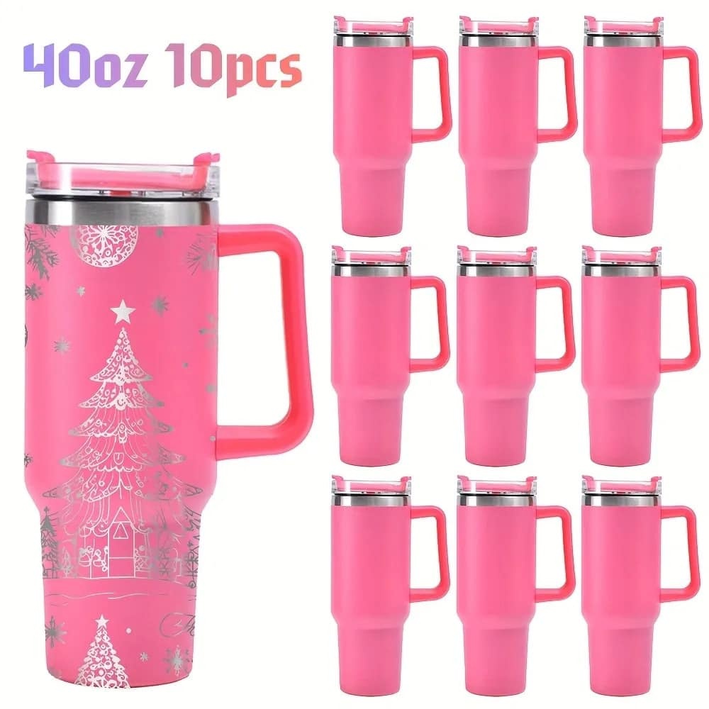 Valentine's tumbler.10pcs/40oz hot pink powder coated tumbler