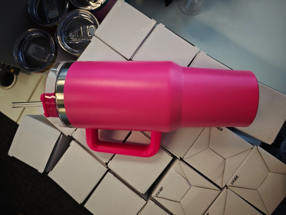 Valentine's tumbler.10pcs/40oz hot pink powder coated tumbler