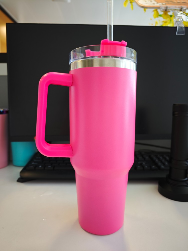 Valentine's tumbler.10pcs/40oz hot pink powder coated tumbler