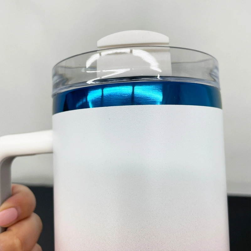 20 Pack USA Warehouse 40oz Blue Mirror Underneath Ombre Colors Quencher Tumblers for Laser Engraving