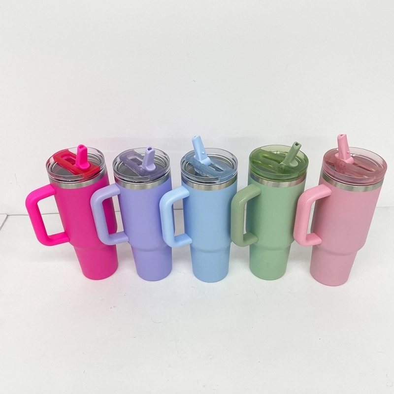 20 Pack USA Warehouse H3.0 40oz Leak Proof Lids Tumblers New Protour Style with Removable Nozzle Cover Matt Macaron Color Sublimation Tumblers