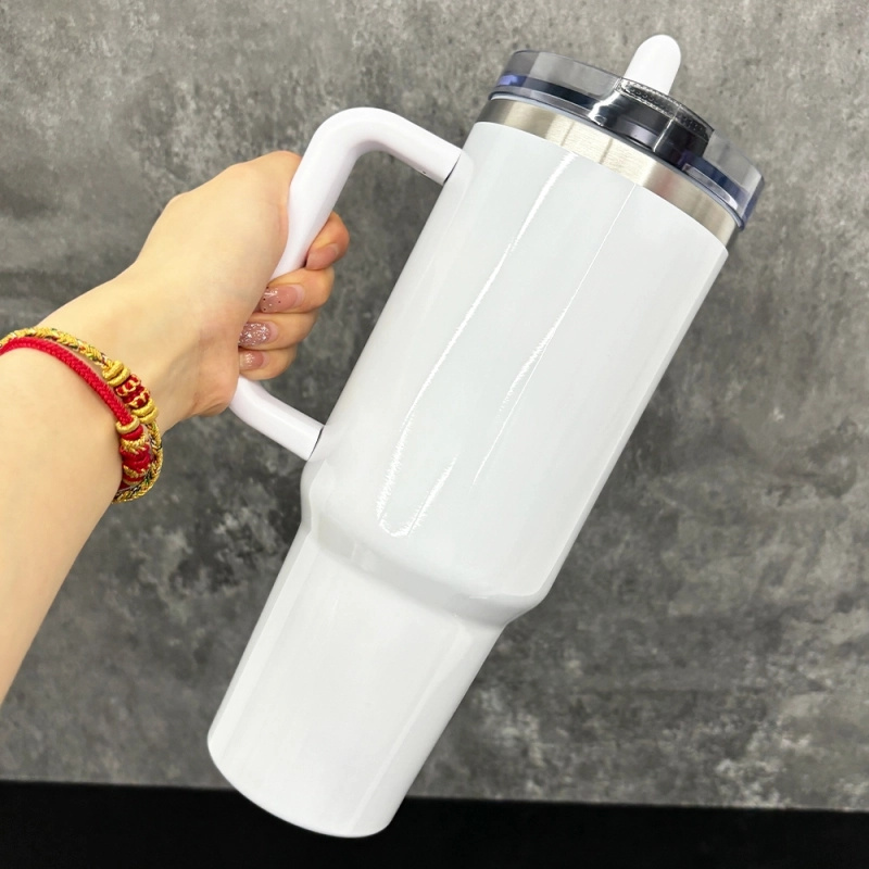 20 Pack USA Warehouse H3.0 40oz Leak Proof Lids Tumblers New Protour Style with Removable Nozzle Cover Glossy White Sublimation Tumblers