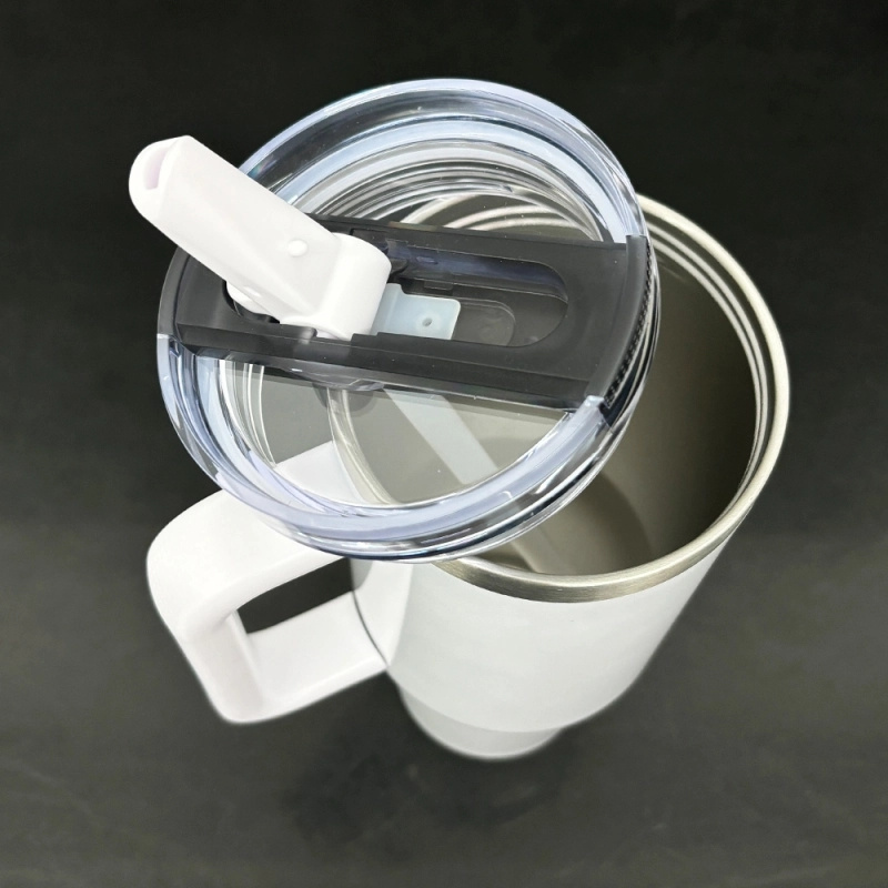 20 Pack USA Warehouse H3.0 40oz Leak Proof Lids Tumblers New Protour Style with Removable Nozzle Cover Glossy White Sublimation Tumblers
