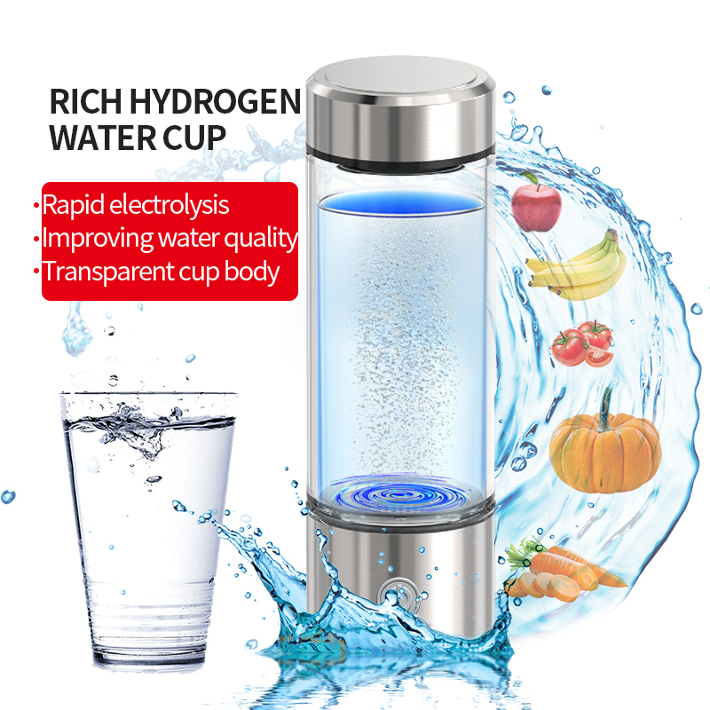 Custom Logo Hydrogenated Waterbottle Smart SPE PEM Technology Hydrogen Rich Water Bottle Generator H2 Ionizer Hydrogen-rich Cup
