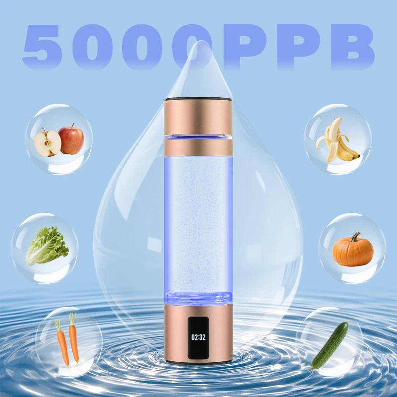 Custom Logo Hydrogenated Waterbottle Smart SPE PEM Technology Hydrogen Rich Water Bottle Generator H2 Ionizer Hydrogen-rich Cup
