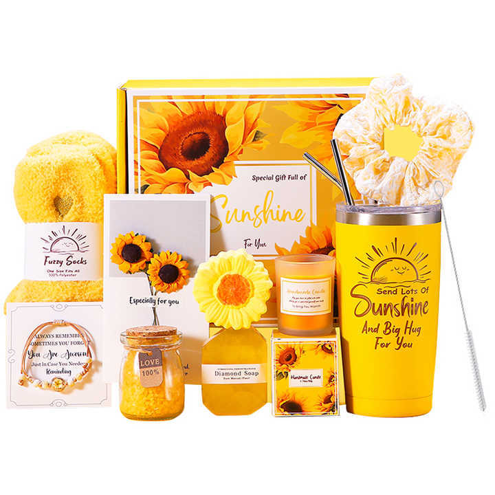 Custom logo Tumbler Gift Set Personalized Luxury Relaxing Self Care Package Basket Souvenirs Unique Promotional Mug Box for Girl